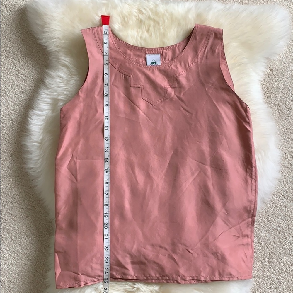Dusty Rose Pink Silk Crepe Sleeveless Top US SZ 6